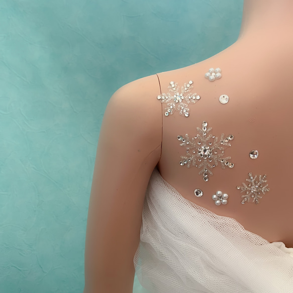 S120, 雪の結晶②ウェディングアクセサリー, ボディジュエリーシール, 結婚式前撮り 3枚目の画像