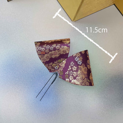 ちょい足し 髪飾り 成人式 二十歳 紫 金らんりぼん 七五三 振袖 着物 卒業式 和  袴 振り袖 金襴 5枚目の画像