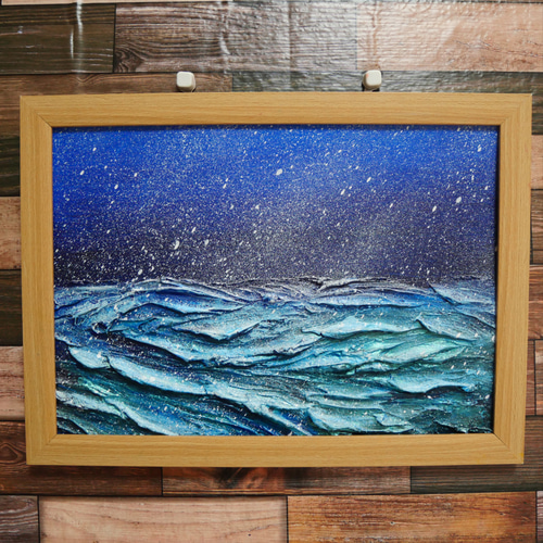 油絵 絵画 【吹雪の海 】 絵画 HR 通販 16889921｜Creema