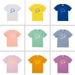 【全15色】＜名前入れ＞スマイリー半袖Tシャツ　子供～大人サイズ☆兄弟やカップルのお揃いコーデ☆かわいいプレゼントに最適 4枚目の画像