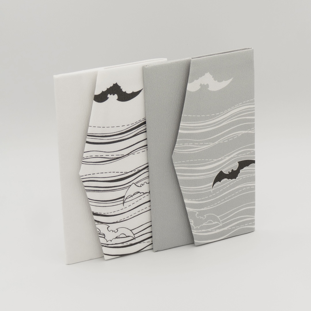 京友禅　金封袱紗（ふくさ）『ONE TONE』　こうもり　モノトーン