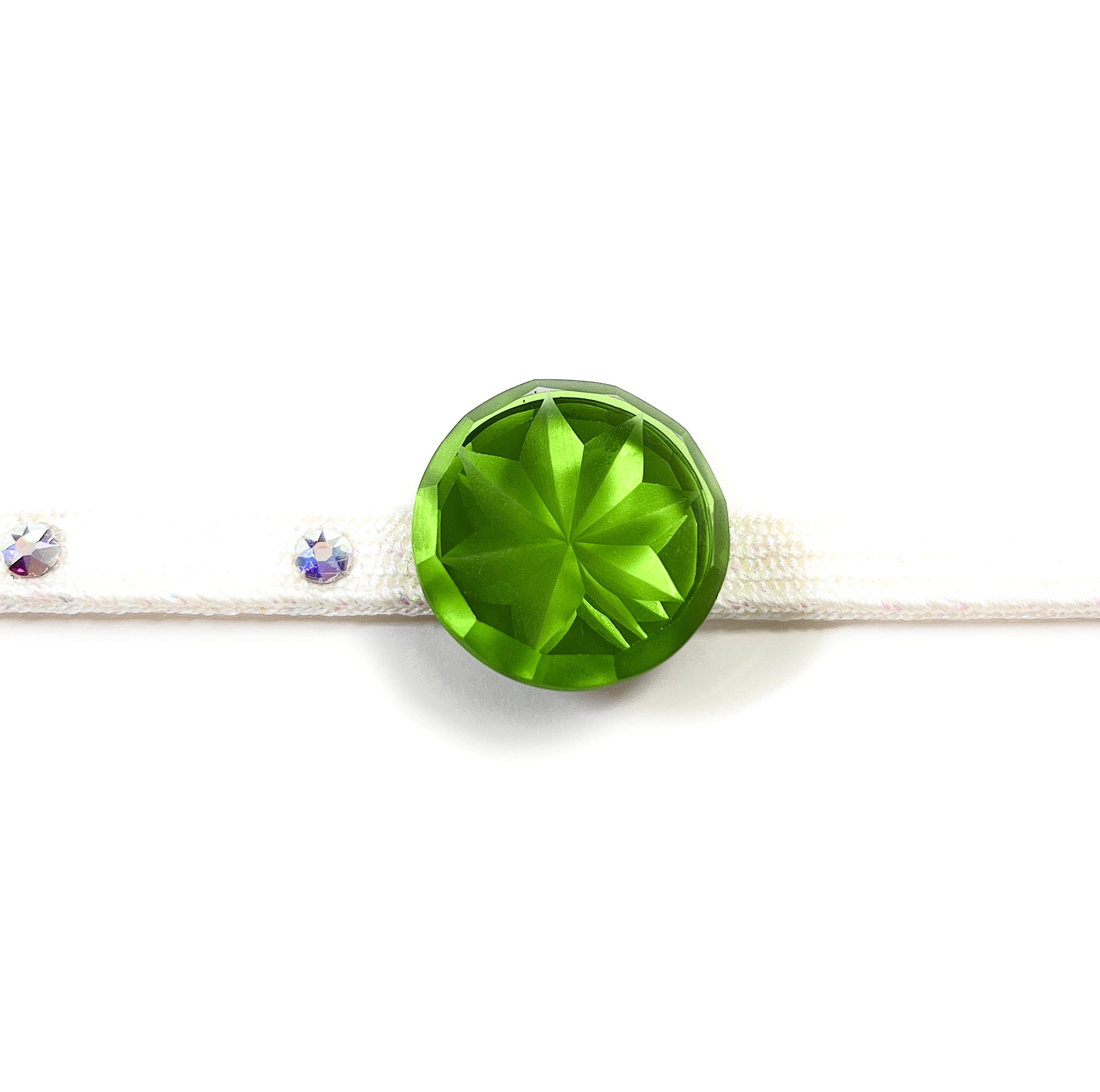 東京切子(花切子）帯留 　もみじ　ライトグリーン
