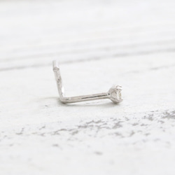 14K金 ゴールド Cz, MOISSANI, ダイヤモンド 鼻ピアス ノーズピアス ス タッド 孔 ネジ穴 ピアス 9枚目の画像