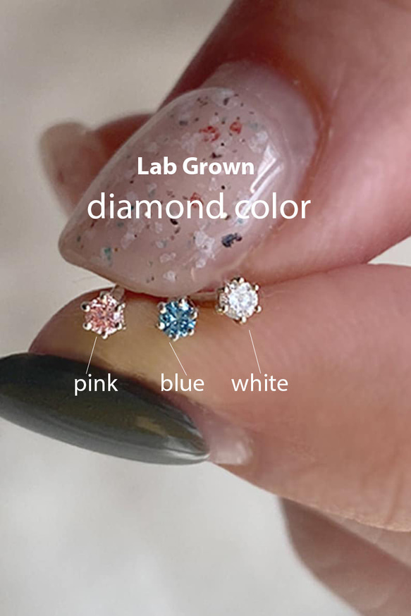 14K金 ゴールド Cz, MOISSANI, ダイヤモンド 鼻ピアス ノーズピアス ス タッド 孔 ネジ穴 ピアス 2枚目の画像