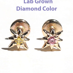 14K金 ゴールド Cz, MOISSANI, ダイヤモンド 鼻ピアス ノーズピアス ス タッド 孔 ネジ穴 ピアス 3枚目の画像