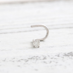 14K金 ゴールド Cz, MOISSANI, ダイヤモンド 鼻ピアス ノーズピアス ス タッド 孔 ネジ穴 ピアス 11枚目の画像
