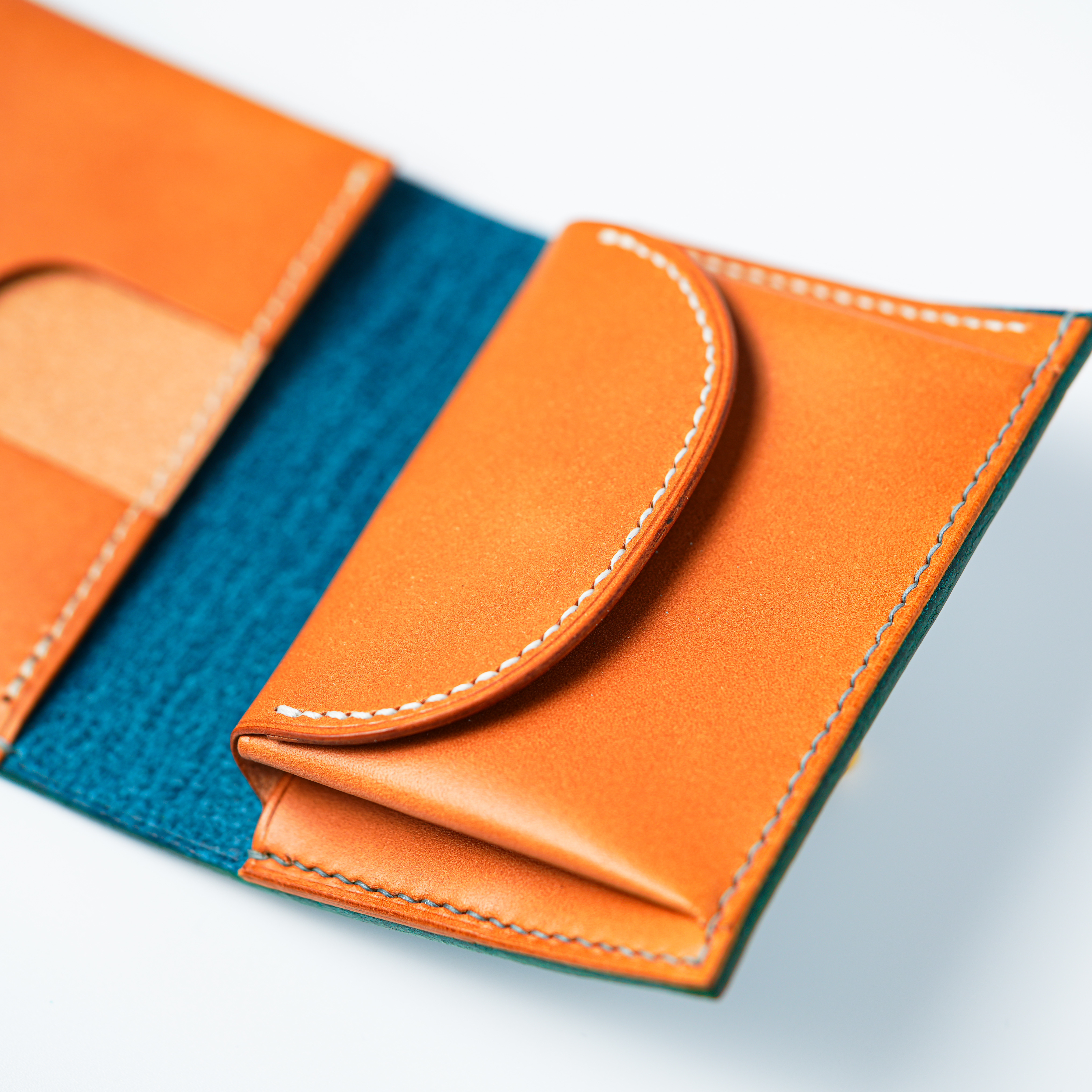 flap mini wallet [ MARGOT FOG / Turchese ] オコシ金具 ver. ミニ財布