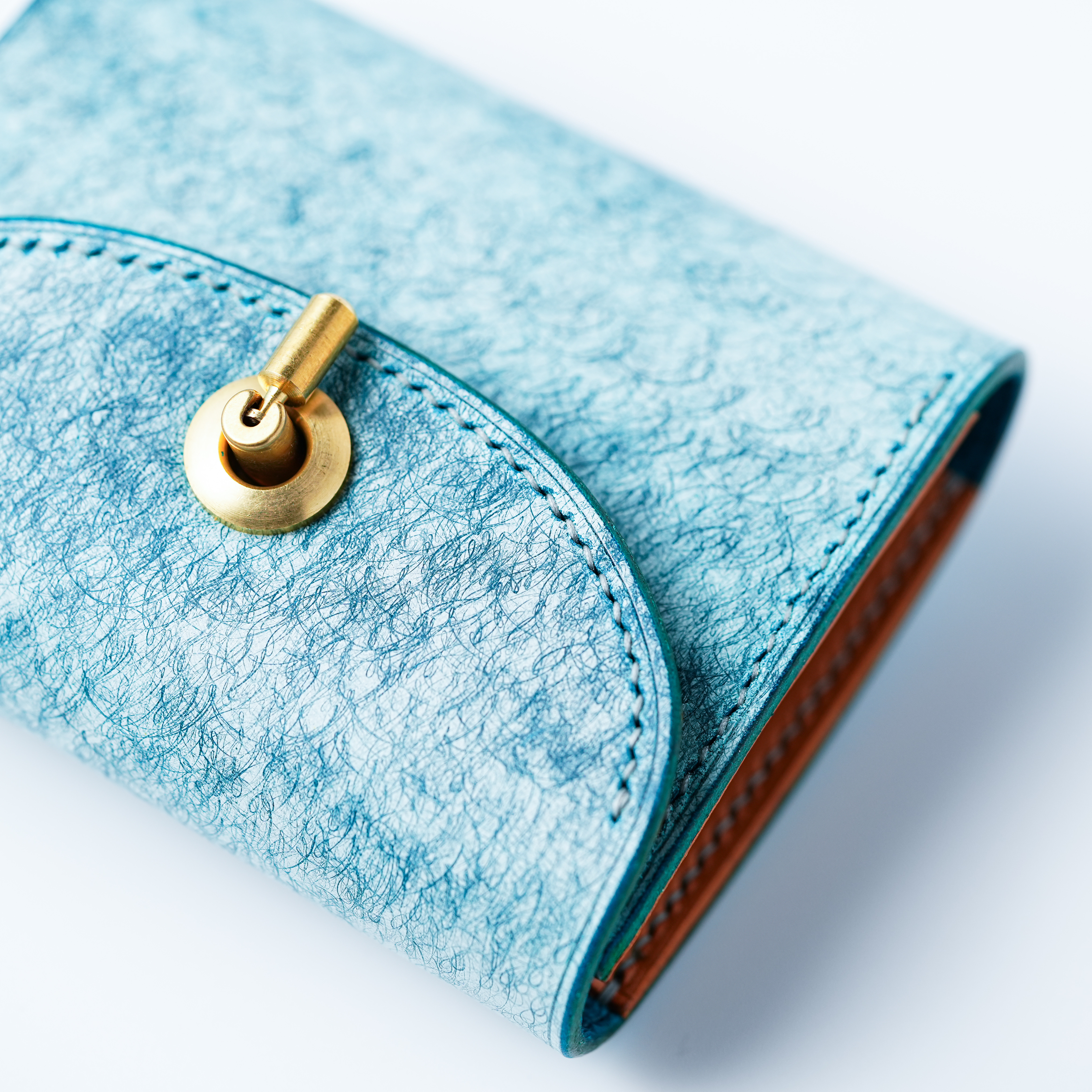 flap mini wallet [ MARGOT FOG / Turchese ] オコシ金具 ver. ミニ財布