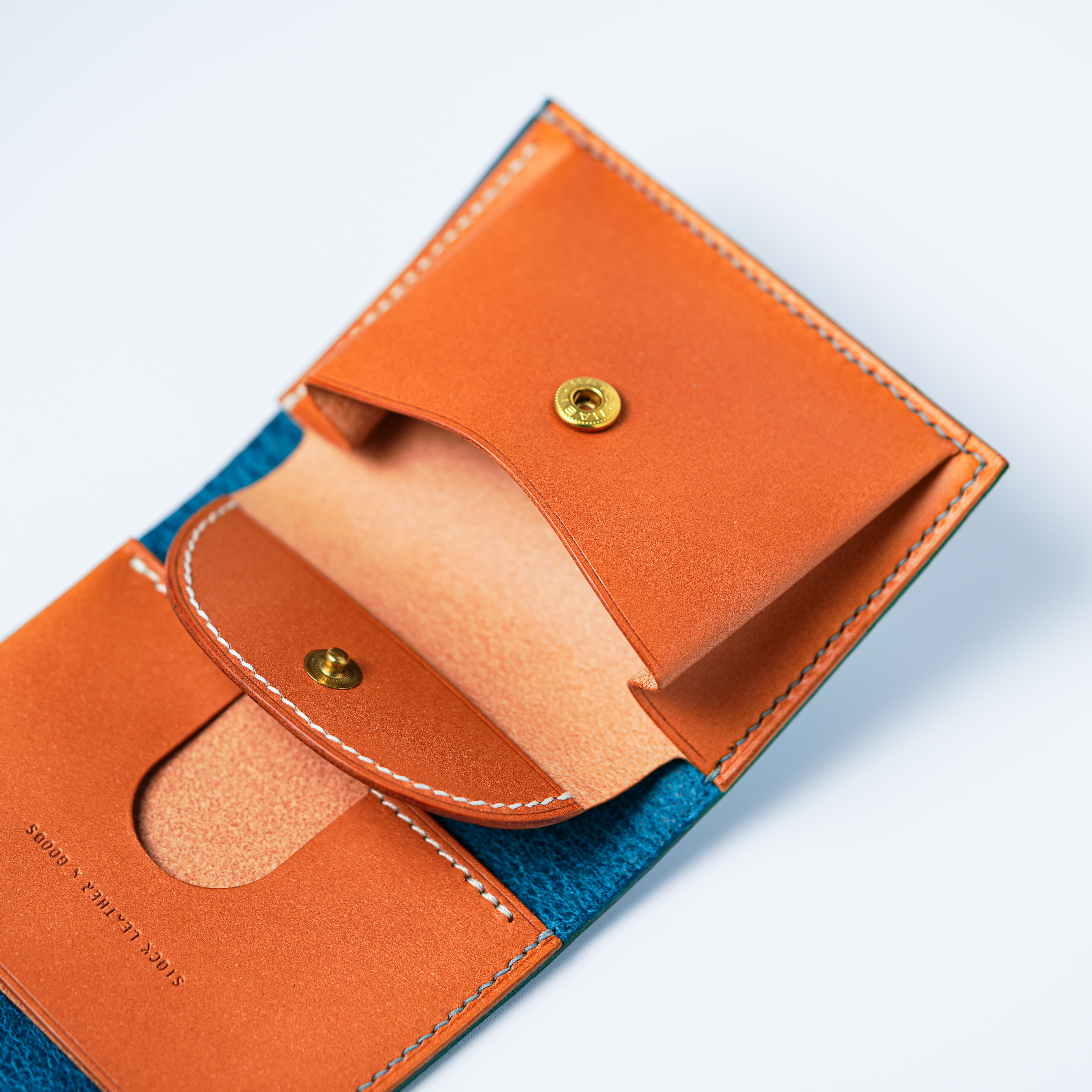 flap mini wallet [ MARGOT FOG / Turchese ] オコシ金具 ver. ミニ財布