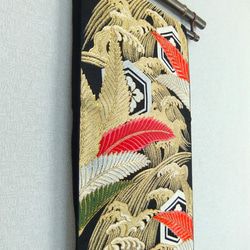 [(16)1805] 170cm/荒波枝葉圖案/桌布掛毯/日式 第2張的照片