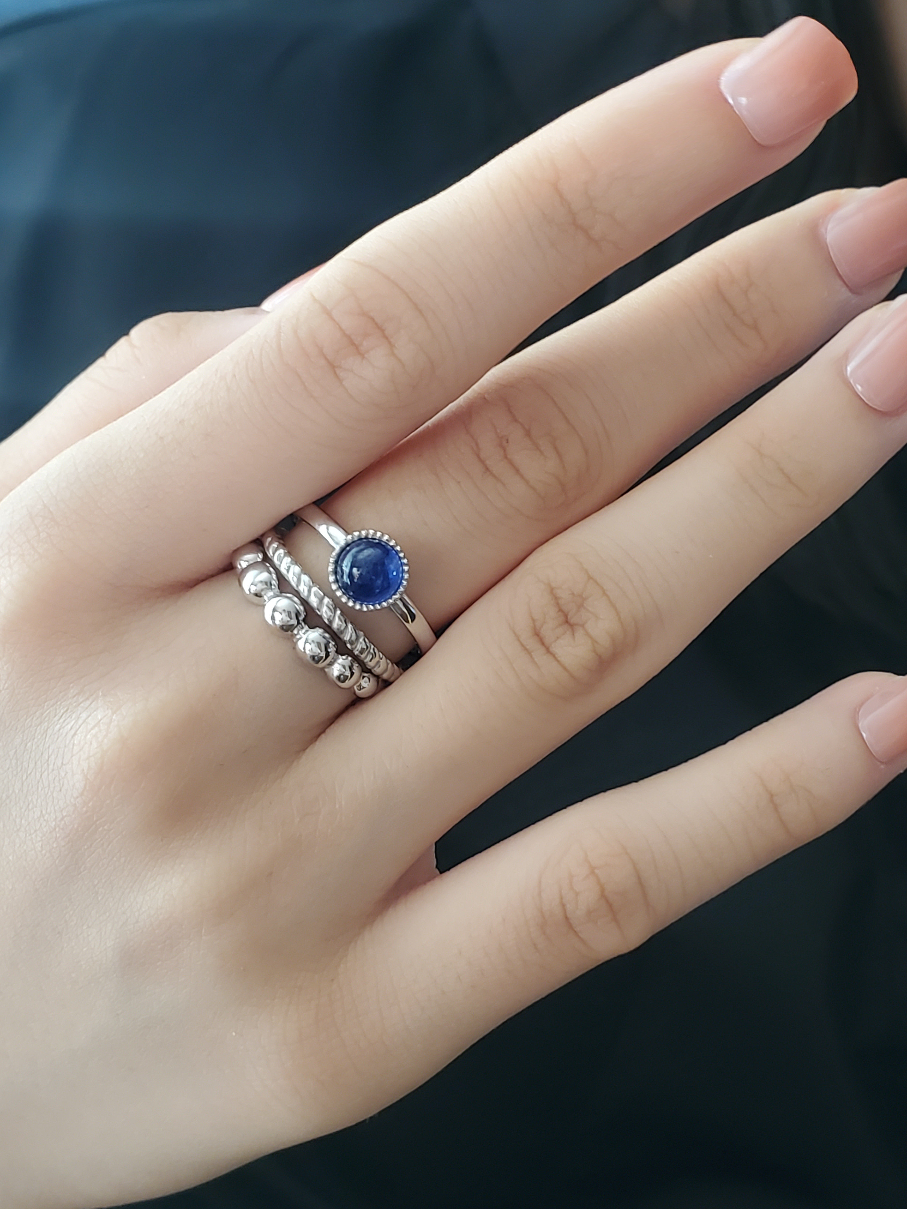 新作）ご褒美2点セット❤️サファイア重ね付けマルチリングRS-229（28）