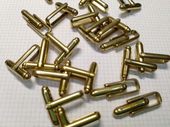 真鍮無垢　カフスパーツ　１０セット　CUFFLINKS 5枚目の画像