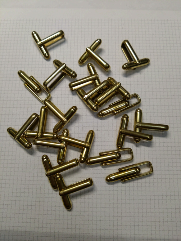 真鍮無垢　カフスパーツ　１０セット　CUFFLINKS 6枚目の画像