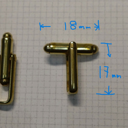 真鍮無垢　カフスパーツ　１０セット　CUFFLINKS 2枚目の画像