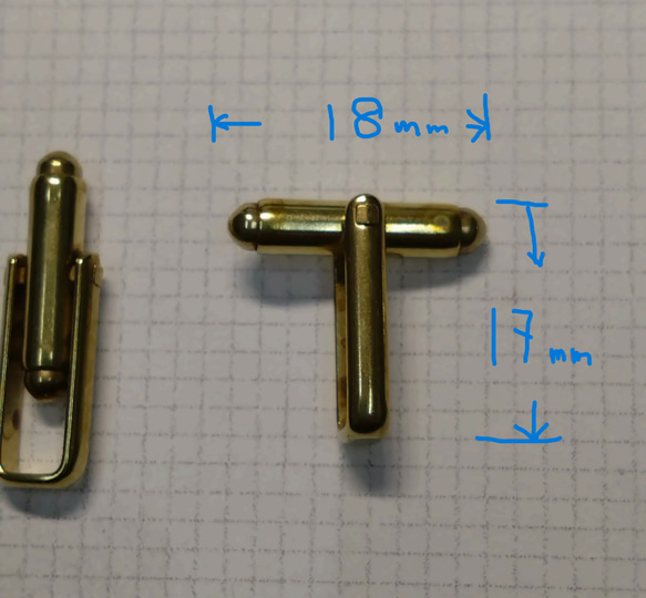 真鍮無垢　カフスパーツ　１０セット　CUFFLINKS 2枚目の画像