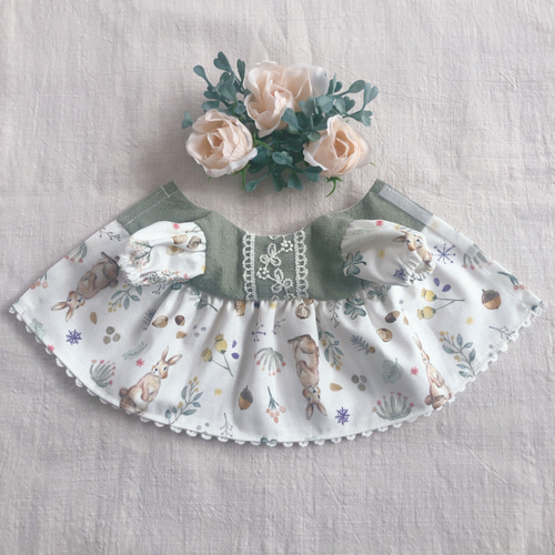 うーちゃん ビーンドール 26cmドール用 袖付き♡森のうさぎワンピース ソランちゃん レミン