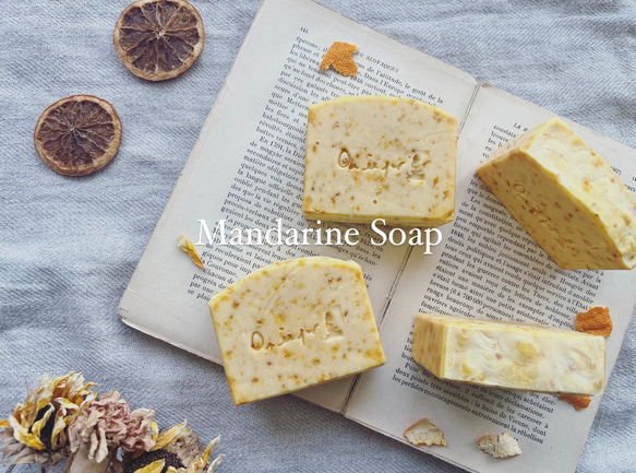 みかん石鹸　蜜柑石鹸　Mandarine Soap ハンドメイド石鹸　雑貨石鹸　【1個】 1枚目の画像