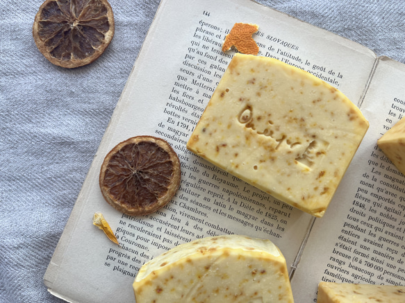 【SALE】温州みかんの石鹸　蜜柑石鹸　Mandarine Soap ハンドメイド石鹸　雑貨石鹸　【1個】 4枚目の画像