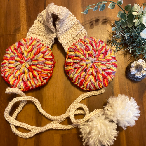 りんご様☺︎専用【美品】イヤーマフ りんご イヤーマフ 森ガール ハンドメイド 耳あて - メルカリ