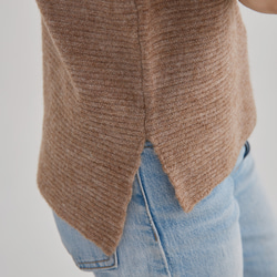 ウール クルーネック 半袖セーター - ヌード 4枚目の画像