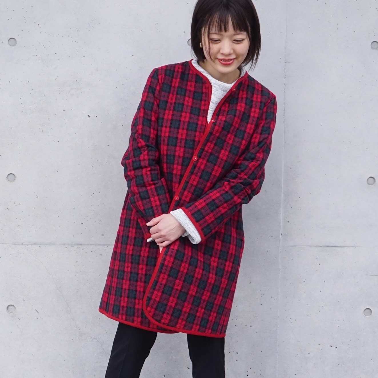 liten キルティングテントコート