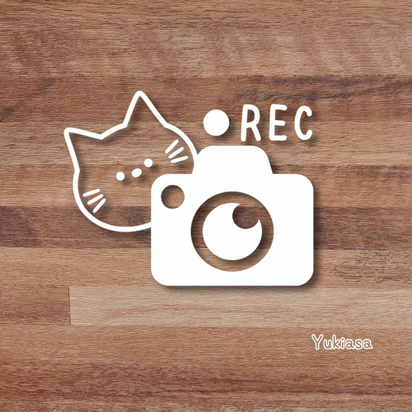 カーステッカー ドラレコ ドライブレコーダー カーサイン REC ねこ 