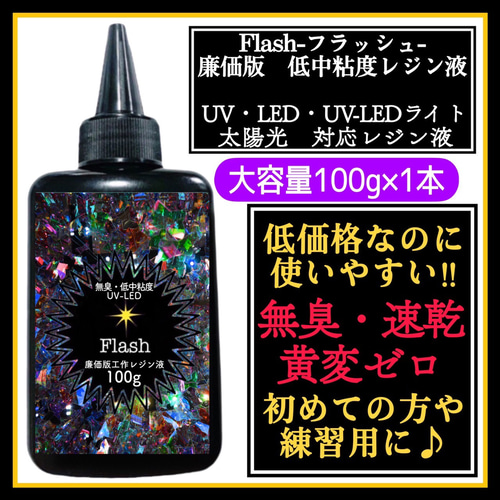 フラッシュ 低粘度レジン液100g3本＋2液性レジン液 500ml ×2