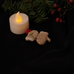 【December 13】クリスマスミトンのブローチ<ライトベージュ×ポインセチア> 9枚目の画像