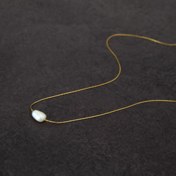 【316L手術不鏽鋼】單豆淡水珍珠串項鍊約45cm 第4張的照片