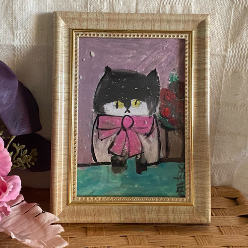 ネクタイ 原画「花」※額装あり 冷たい花の夢を見た｜レトロフラワー