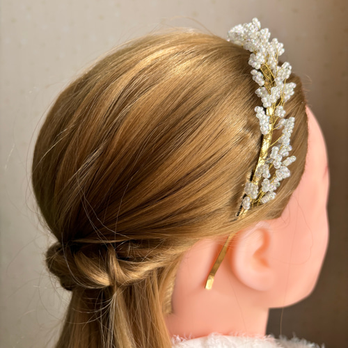 ✳ビューティーペア Memorial Collection 結婚式・お呼ばれ】ブライダルヘアアクセサリー ビーズのかすみ
