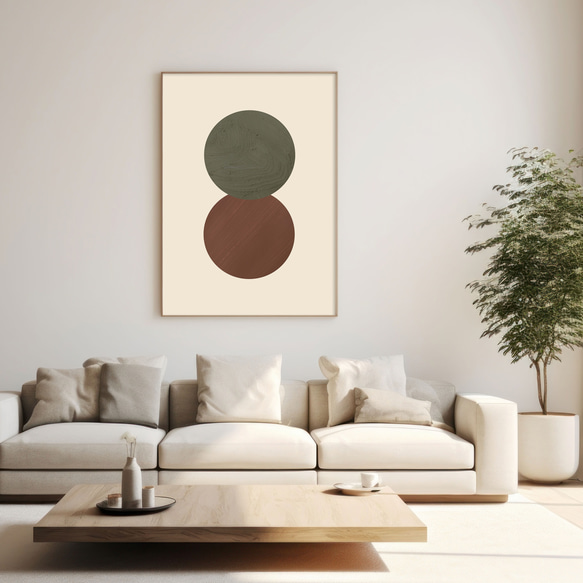 北欧ポスター【minimal abstract】選べるデザイン　抽象画 北欧  モノトーン ジャパンディスタイル 5枚目の画像
