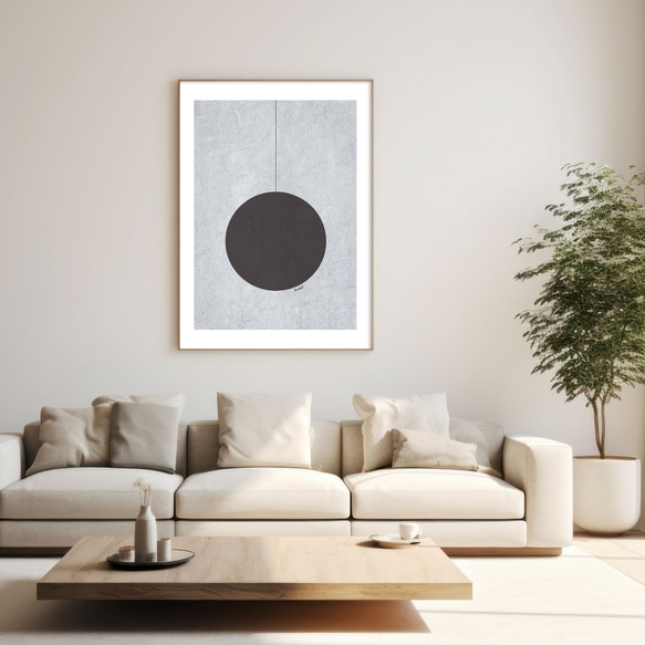北欧ポスター【minimal abstract】選べるデザイン　抽象画 北欧  モノトーン ジャパンディスタイル 7枚目の画像