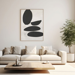 北欧ポスター【minimal abstract】選べるデザイン　抽象画 北欧  モノトーン ジャパンディスタイル 3枚目の画像
