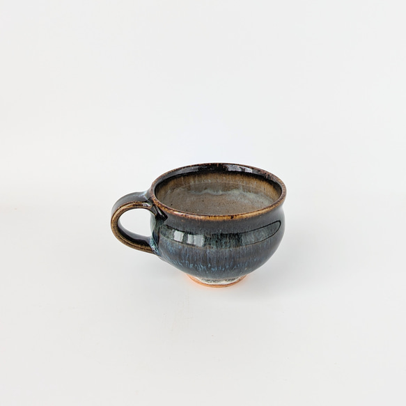 ディープブルーのコーヒーカップ&ソーサー　　 【手仕事　民藝　和　陶器】 3枚目の画像
