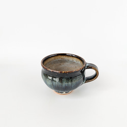 ディープブルーのコーヒーカップ&ソーサー　　 【手仕事　民藝　和　陶器】 2枚目の画像