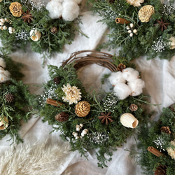 〜Christmas wreathe mini7‧✩͓̊〜フレッシュでお作りするミニリース　ノエル 1枚目の画像
