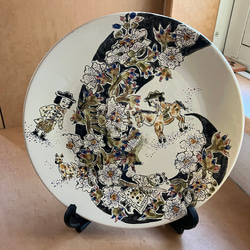 《送料無料》アトリエターコの飾り皿「黒紋様HENBITO」 4枚目の画像