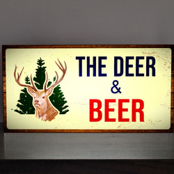【Lサイズ】鹿 アウトドア カントリー キャンプ ハンティング カフェ バー ビール 看板 置物 雑貨 ライトBOX 2枚目の画像