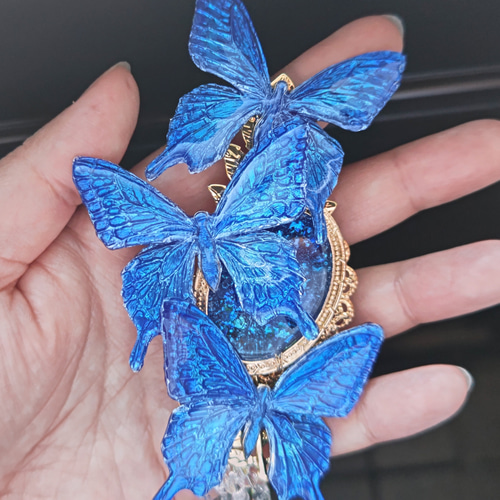 モルフォ蝶 の ヘアアクセサリー 』 蝶々 結婚式 ウエディング 花嫁