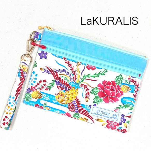 感謝価格 SALE 猫柄 持ち手付き20cmファスナーポーチ 人気