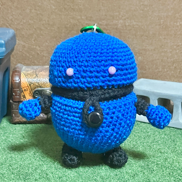 ロボット型小物入れブルー 1枚目の画像