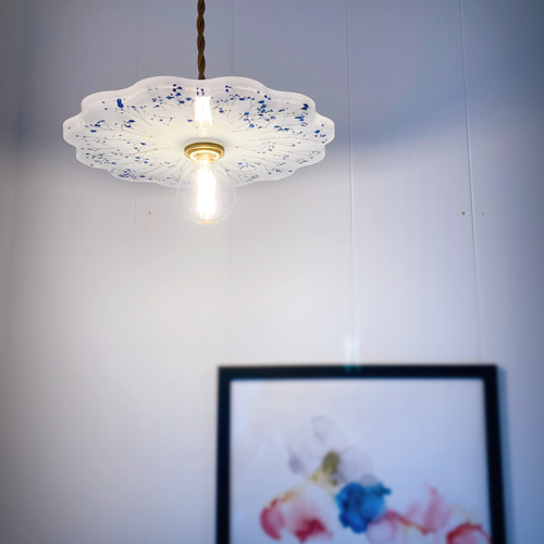 お花のランプシェード】かすみ草のランプシェード E17 シーリング