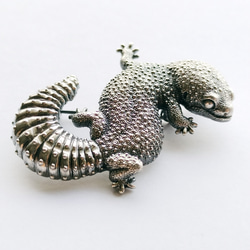 肥尾守宮 - Gecko - 兩用925銀別針項鍊 第4張的照片