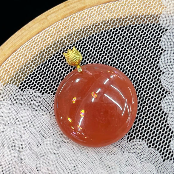 No983 天然無処理 氷種 インカローズ ペンダント k18 ネックレス 