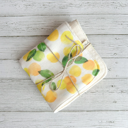 春待つゆずの雫 ＊ 大人ガーゼハンカチ【名入れ ギフト プレゼント