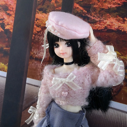 ドール服 リカちゃん 27cmドール 秋のおでかけオフショルダー 3