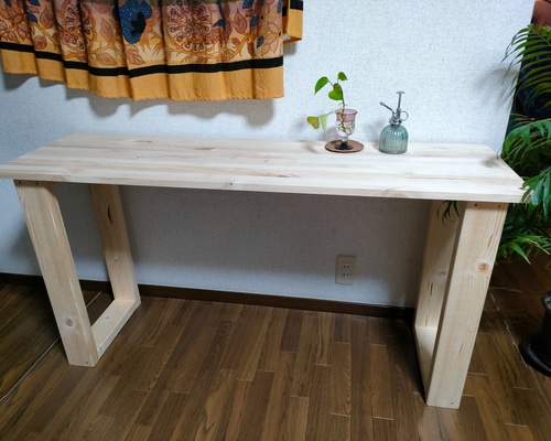 カウンターテーブル ナチュラルウッド 140×45×70 カウンターテーブル・ウッドレッグ《ナチュラル