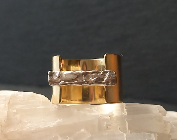 Utoka ☆ silver× brass    スカーフリング  2way 1枚目の画像