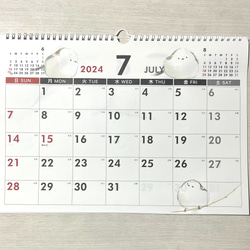 SALE⭐️2024年　シマエナガの壁掛けカレンダー（手書き） 7枚目の画像